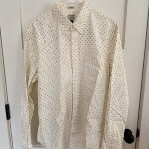 J Crew Men's Classic Fit Stretch Secret Wash shirt in diamond-dot print Size XL